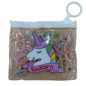 کش مو دخترانه مدل گیس بافت پاستیلی طرح یونیکورن بسته 125 عددی