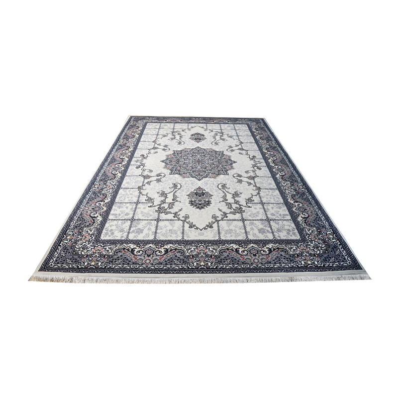 فرش ماشینی 700 شانه سهند زمینه نقره‌ای حاشیه کرم مدل VF20.5I