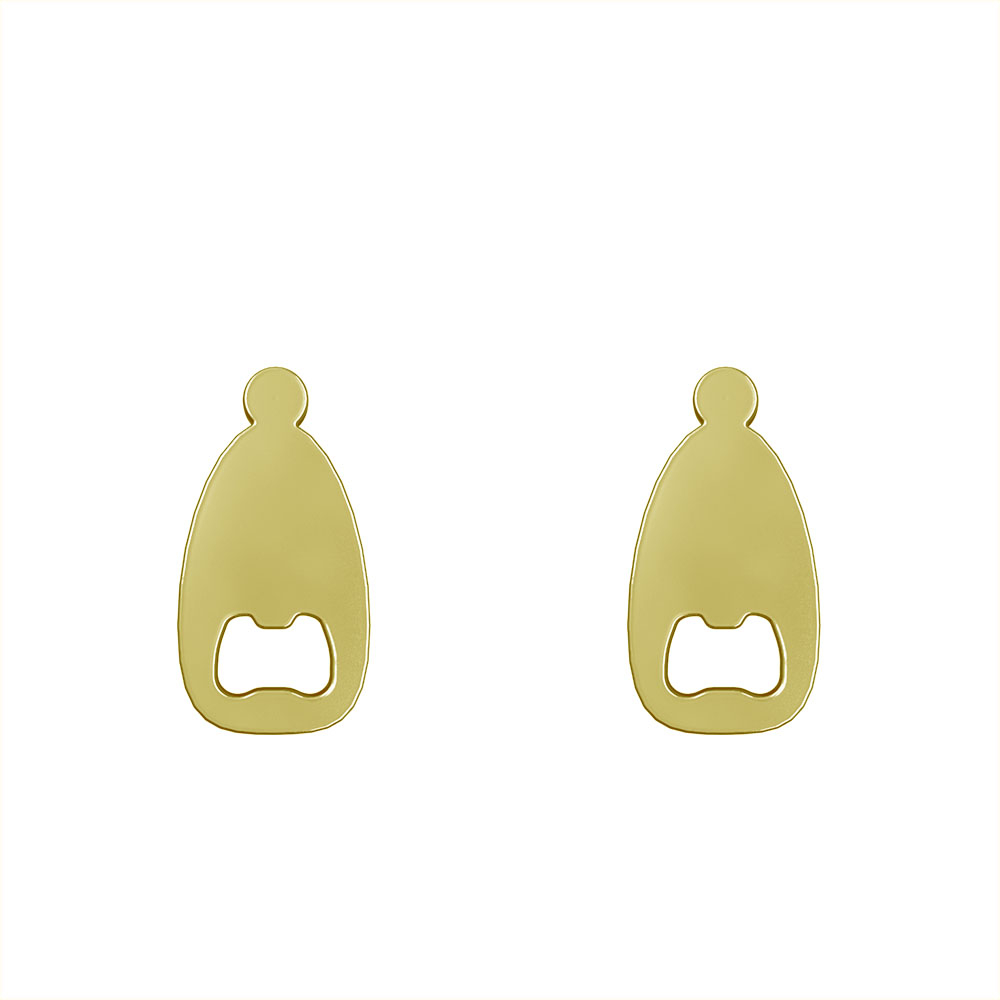 گوشواره طلا 18 عیار زنانه مدوپد مدل هندسی کد GA1-13031