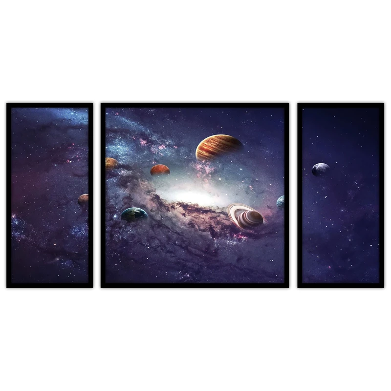 تابلو بکلیت طرح فضا و کهکشان مدل B-bu3417 مجموعه 3 عددی
