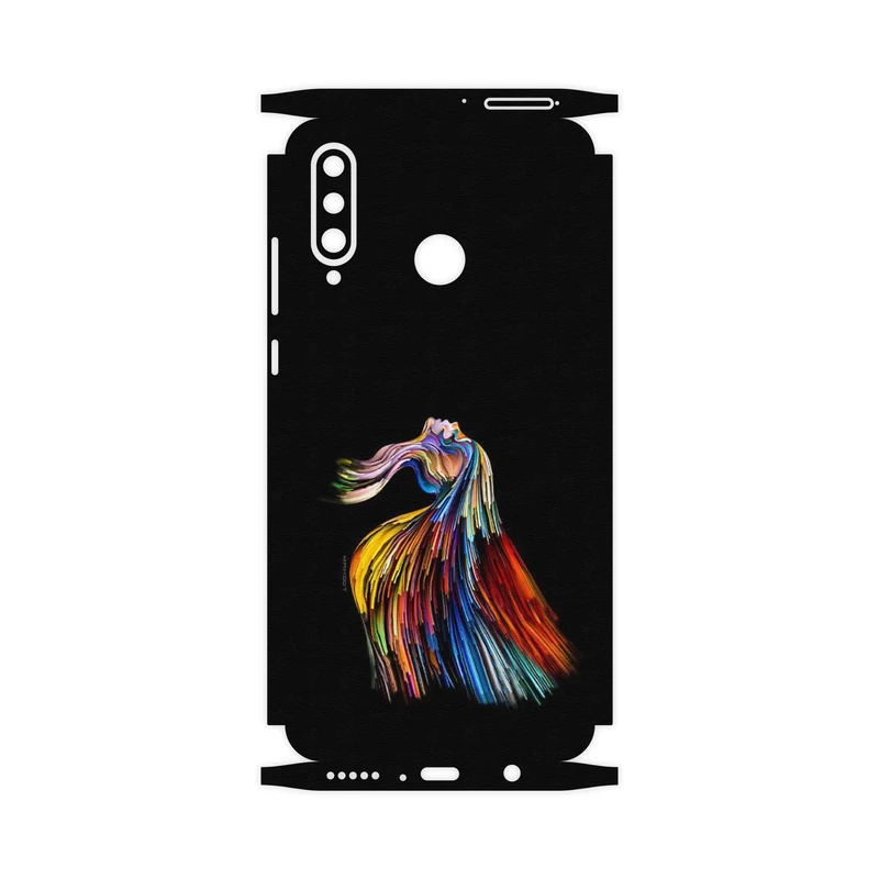 برچسب پوششی ماهوت مدل Rainbow Hair Digital Art-FullSkin مناسب برای گوشی موبایل هوآوی P30 Lite (48 MP Camera)