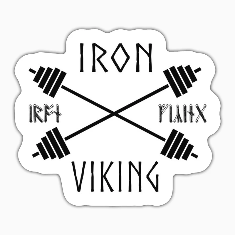 استیکر لپ تاپ و موبایل بووم طرح سریال وایکینگز مدل Iron Vikings.Barbell Black کد LB35
