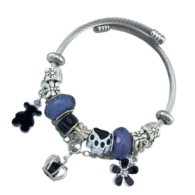 دستبند النگویی زنانه مدل تاج کد B4061