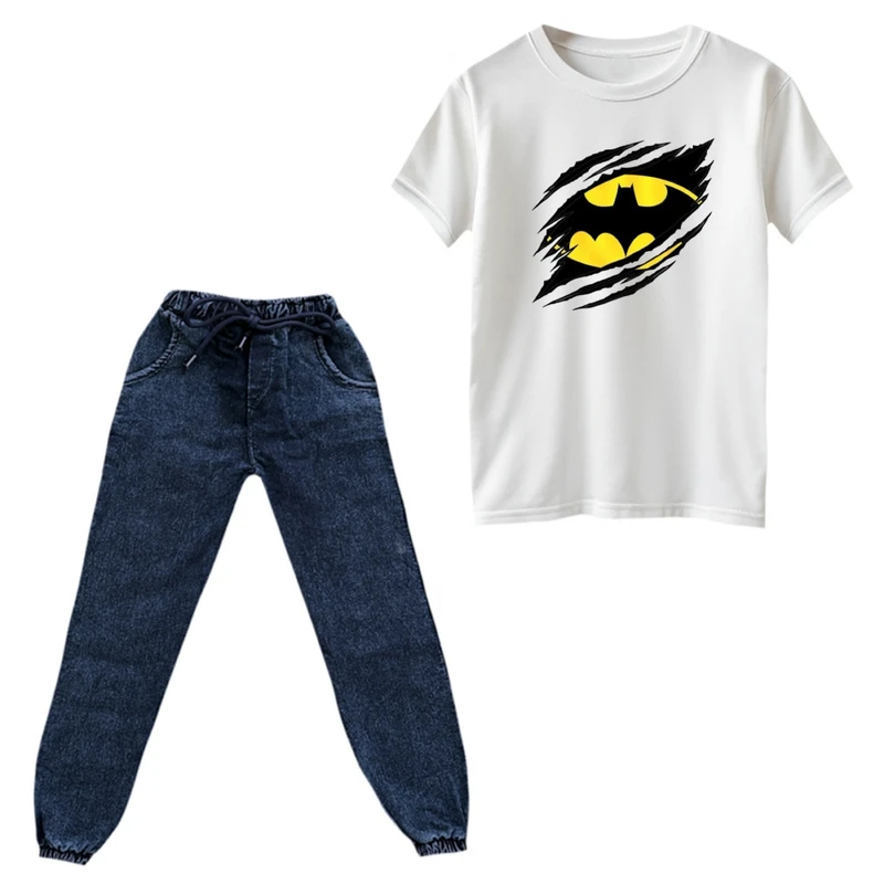 ست تی‌شرت و شلوار پسرانه مدل بتمن کد ۶