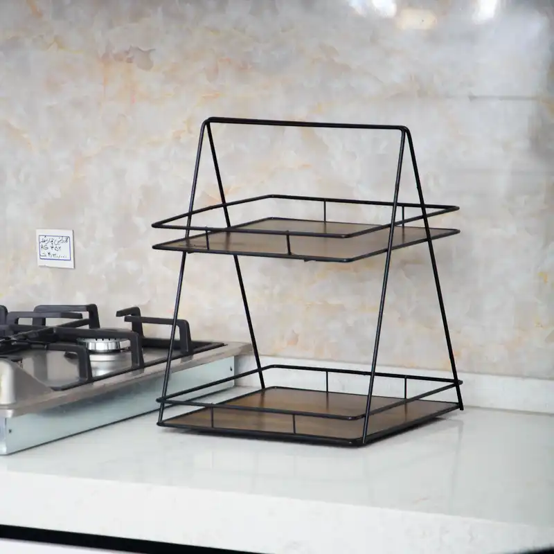 استند رومیزی تزیینی مدل دو طبقه فلزی کد 2105