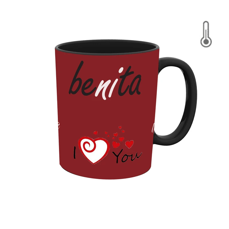 ماگ حرارتی طرح اسم بنیتا مدل قلب