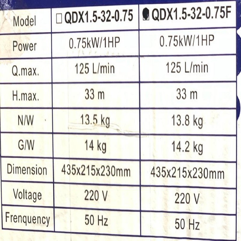 پمپ کف کش فورگ مدل QDX1.5-32-0.75F