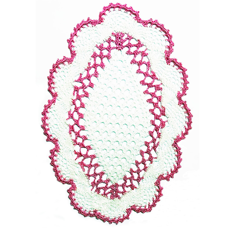 رومیزی بافتنی مدل الماس کد 01