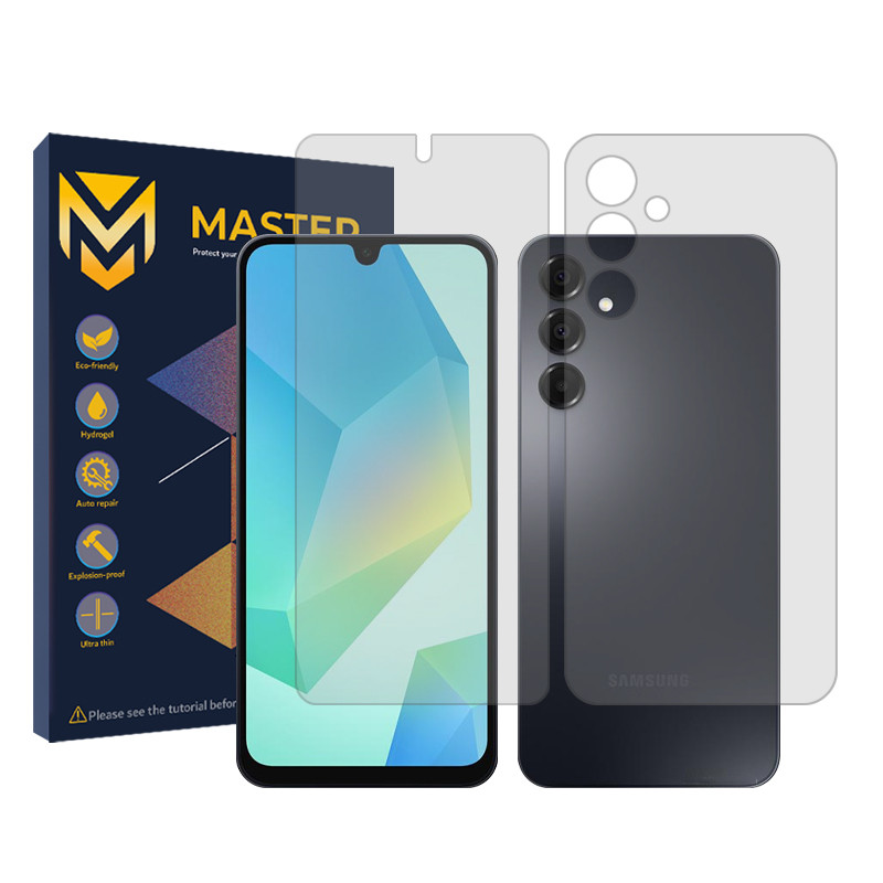 محافظ صفحه نمایش شفاف مستر مدل Resistant‌ مناسب برای گوشی موبایل سامسونگ Galaxy A16  به همراه محافظ پشت گوشی