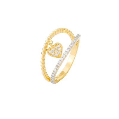 انگشتر طلا 18 عیار زنانه کیا گالری مدل  قلب کد RM723 