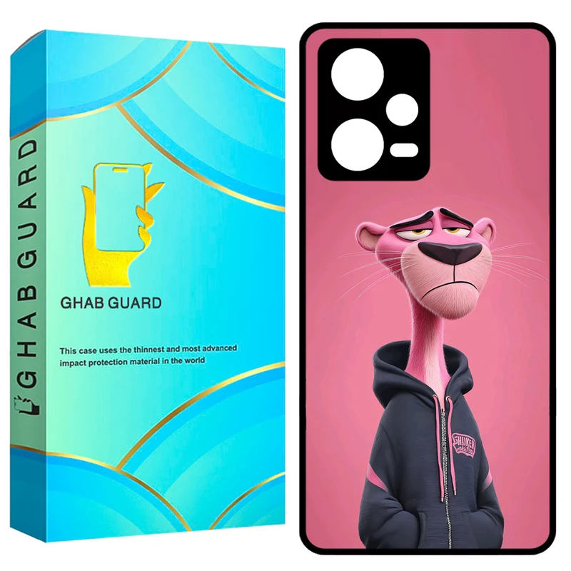 کاور قاب گارد طرح پلنگ صورتی مدل GCHPN12P مناسب برای گوشی موبایل شیائومی Redmi Note 12 Pro 5G 