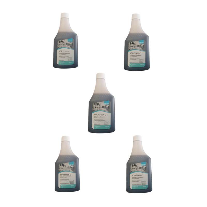 محلول ضدعفونی کننده بهبان شیمی مدل بادی پرپ سی حجم 500 میلی لیتر مجموعه 5 عددی