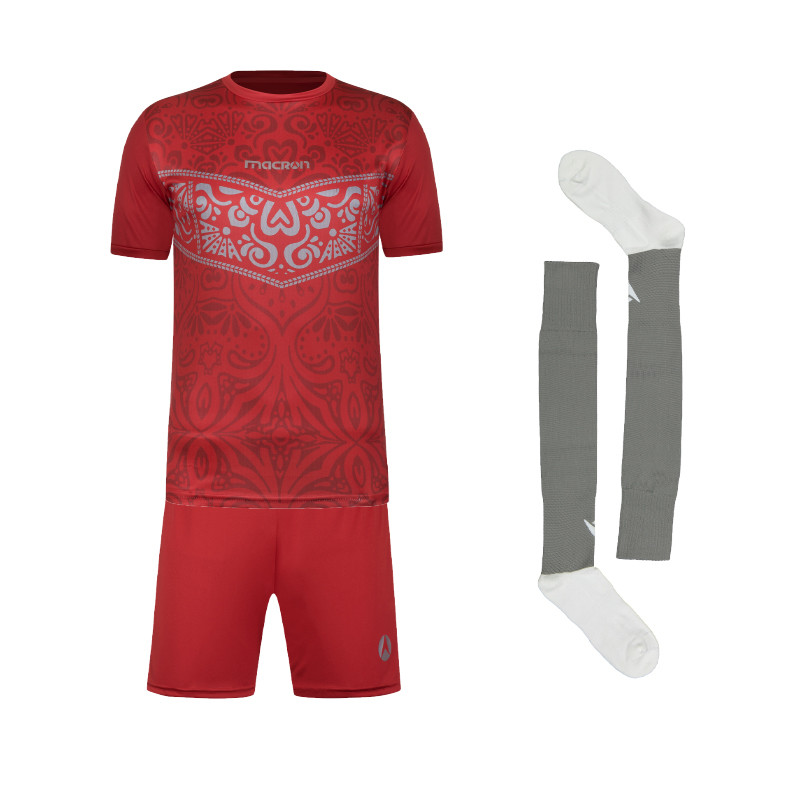 ست 3 تکه لباس ورزشی مردانه مکرون مدل شیراز رنگ قرمز