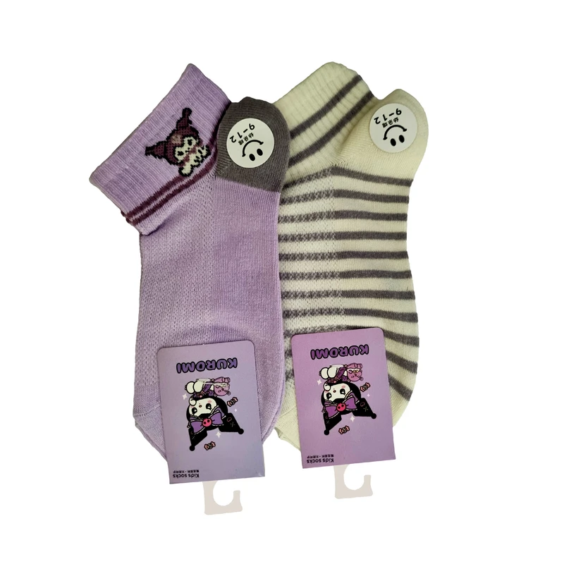 جوراب ساق کوتاه دخترانه مدل کرومی 2-05086 بسته 2 عددی