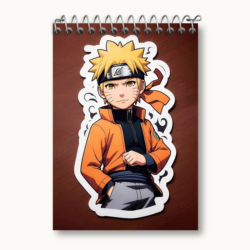 دفتر یادداشت 50 برگ خندالو طرح انیمه ناروتو (Naruto) کد N1876
