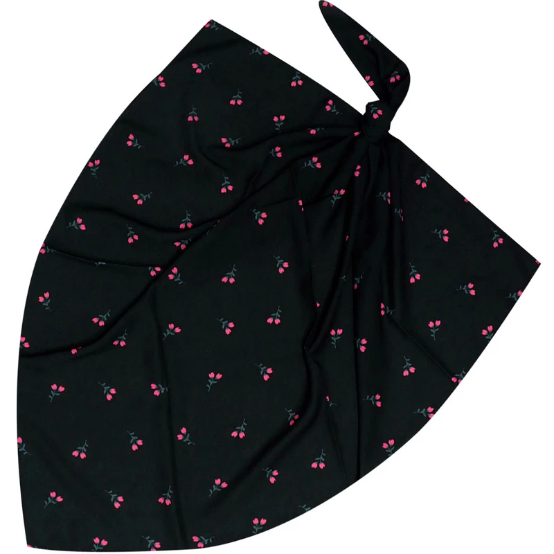 روسری زنانه مدل حریر کرپ گلدار مجلسی کد ab485