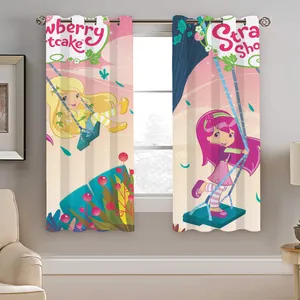 پرده نیروانا طرح دخترتوت فرنگی کودک مدل مخمل کد 4812 سایز 140×200 سانتی متر