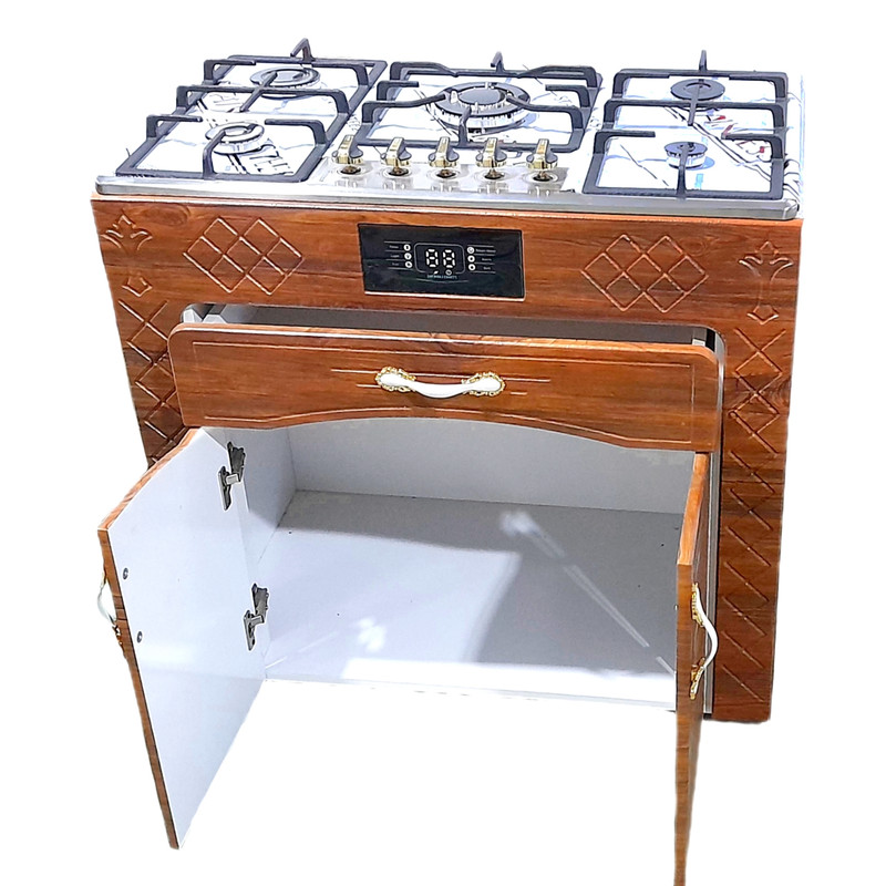 اجاق گاز 5 شعله هاکان مدل اجاق گاز دو درب صفحه استیل بوش