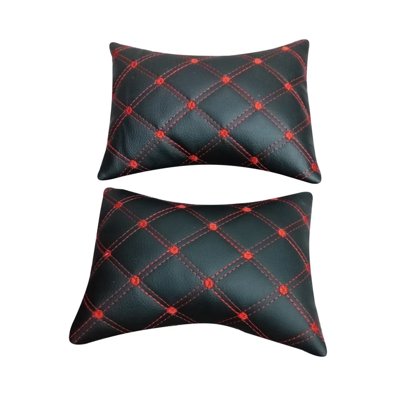 پشت گردنی صندلی خودرو کد GG2 مدل چرم گلدوزی بسته 2 عددی