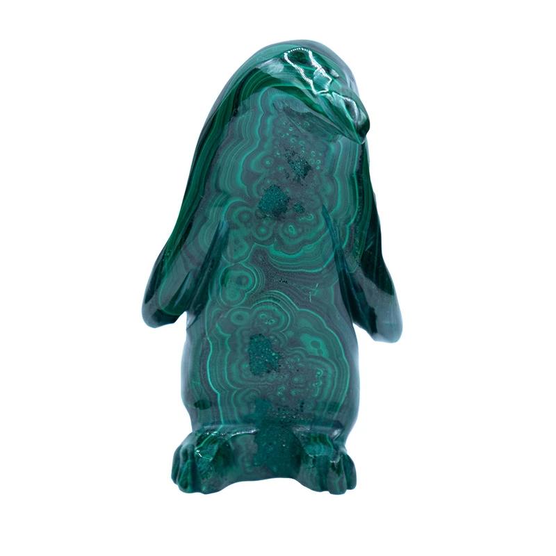 سنگ راف ماناجم مدل مجسمه پنگوئن مالاکیت