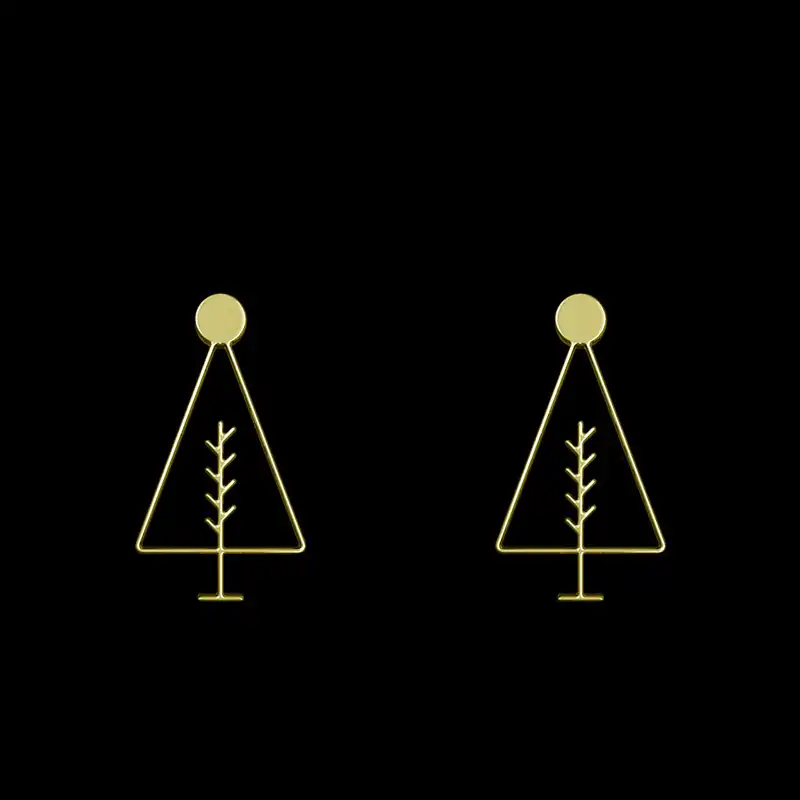 گوشواره طلا 18 عیار زنانه مدوپد مدل درخت کد GA1-15768