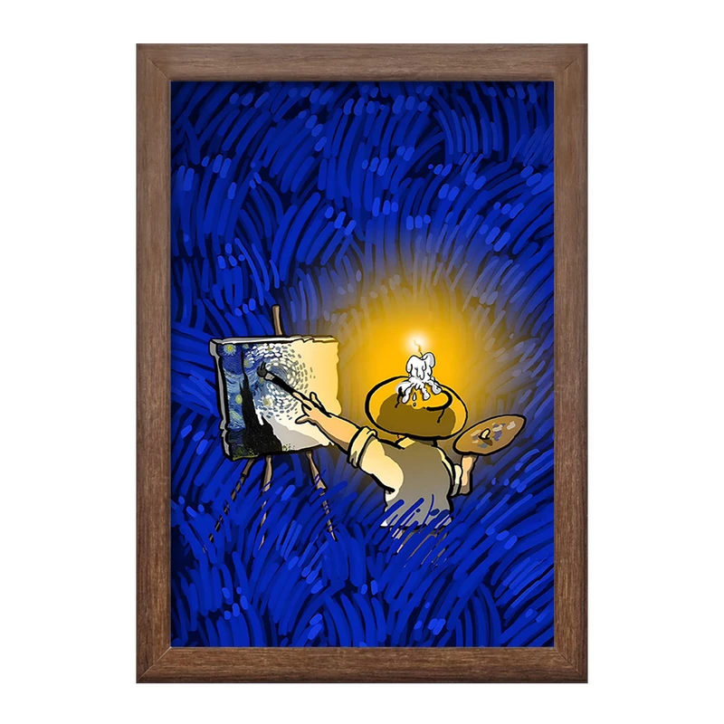 تابلو خندالو طرح ونسان ونگوگ کد F5085