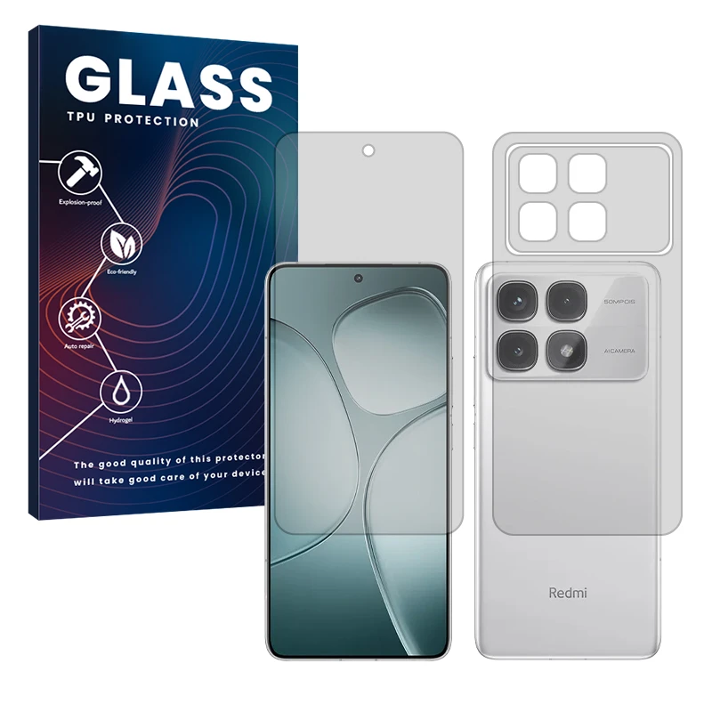 محافظ صفحه نمایش مات گلس مدل هیدروژلی مناسب برای گوشی موبایل شیائومی Redmi K70 Ultra به همراه محافظ پشت گوشی