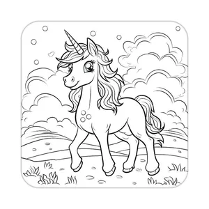 زیر لیوانی کاکتی طرح اسب تک شاخ و یونیکورن مدل mp29534