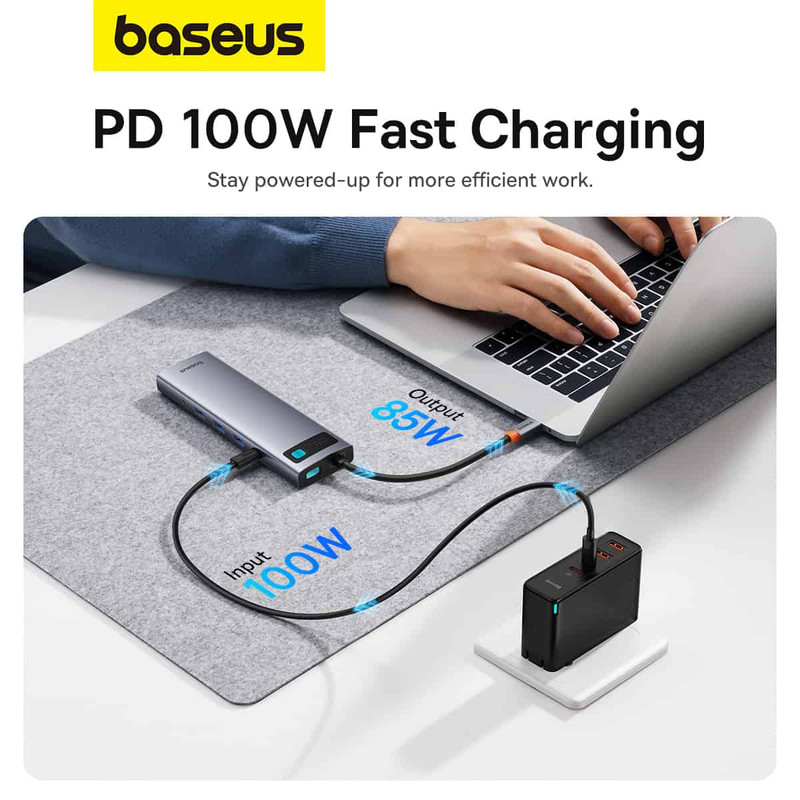 هاب 11 پورت USB-C بیسوس مدل Clarity 4K@60HZ