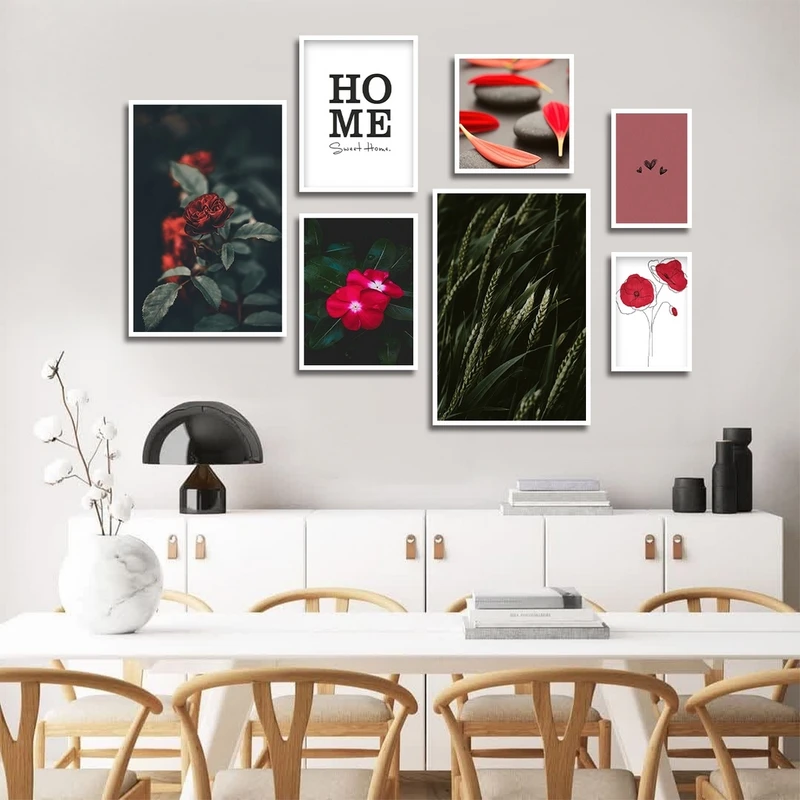 تابلو بکلیت طرح طبیعت و گل مدل W-2260 مجموعه 7 عددی