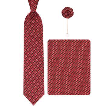 ست کراوات و دستمال جیب و گل کت مردانه جیان فرانکو روسی مدل GF-PO234RE-BE