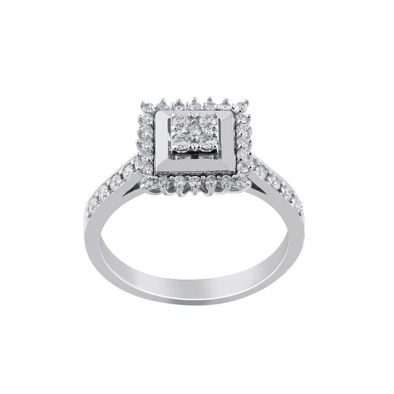 انگشتر طلا 18 عیار زنانه جواهری سروری مدل 10589