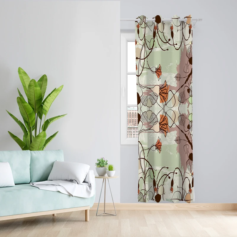 پرده طرح گرافیکی مدل مخمل پانچی کد 4063 z سایز 140x200 سانتی متر