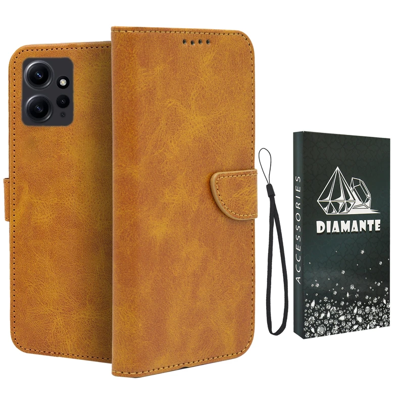کیف کلاسوری دیامانته مدل Scusa Bk مناسب برای گوشی موبایل شیائومی Redmi Note 12 4G به همراه بند آویز