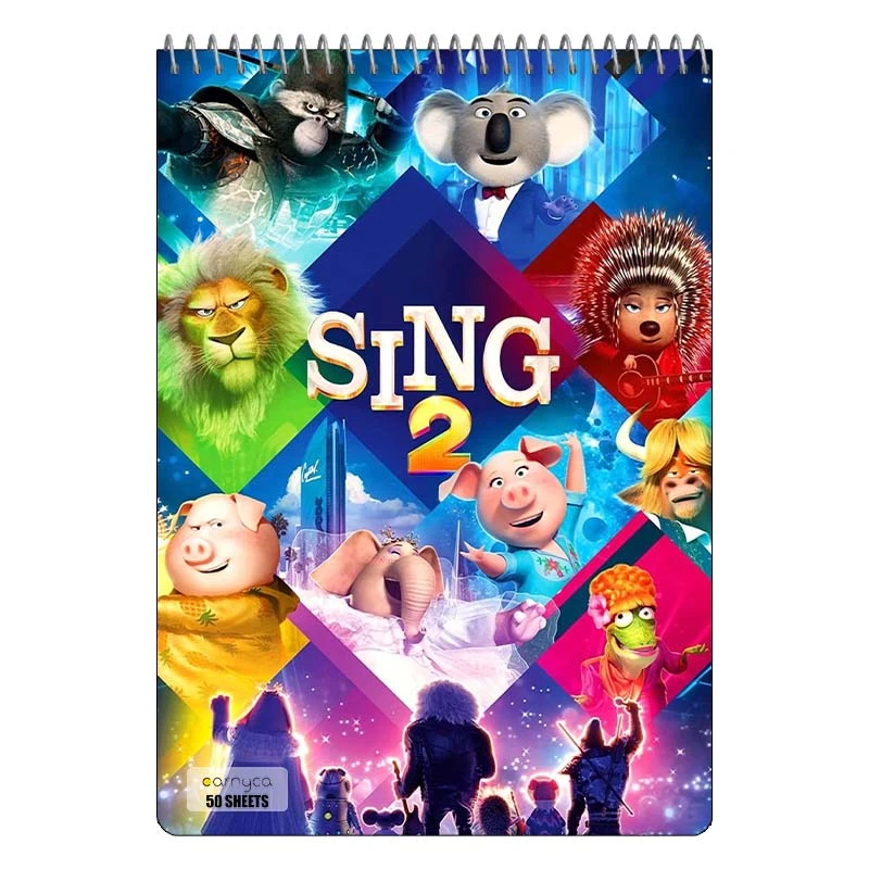 دفتر نقاشی 50 برگ سیمی کارنیکا طرح آواز بخوان Sing کد 34125