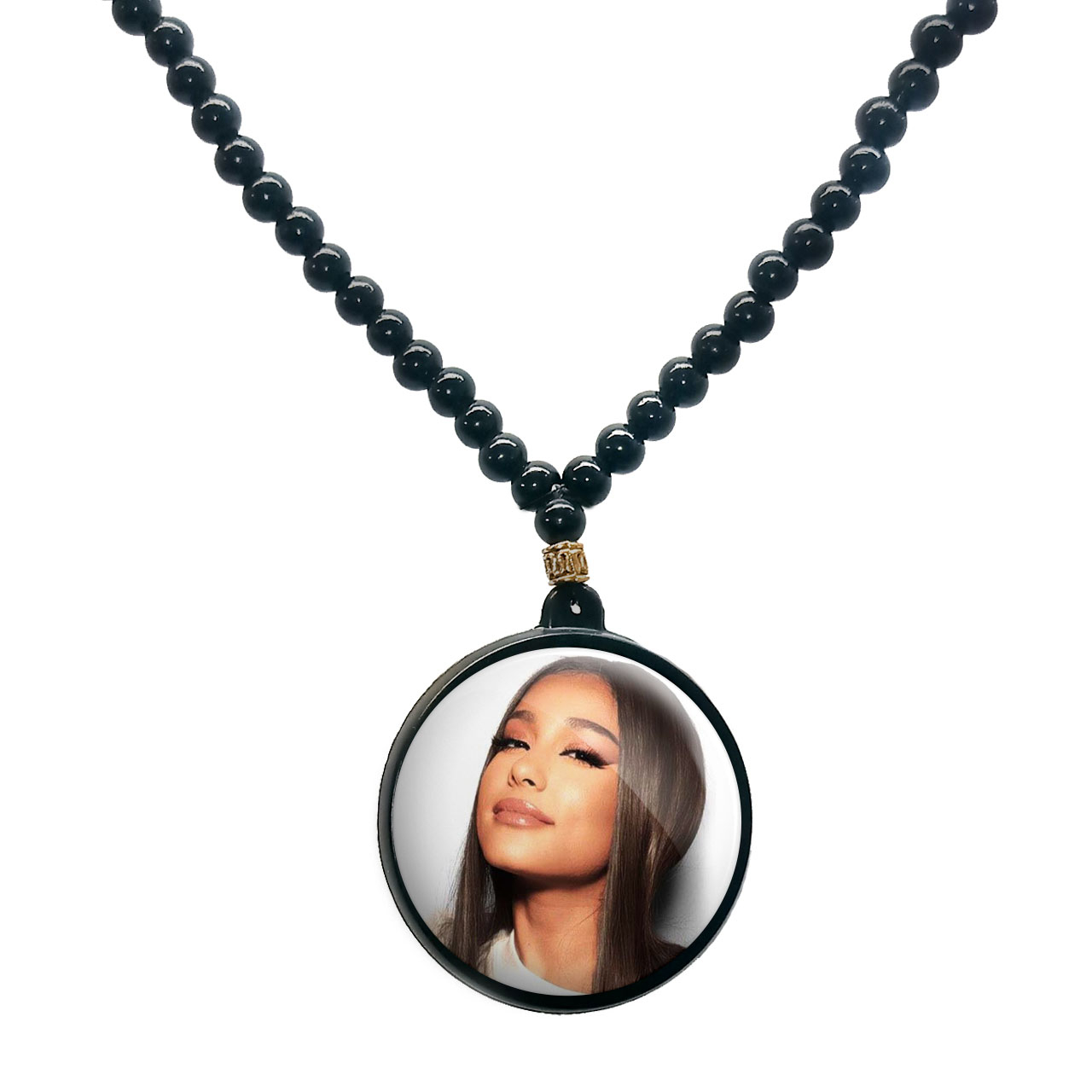 گردنبند پرمانه طرح آریانا گرانده کد pmd.7746 مدل دو طرفه