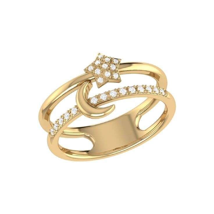 انگشتر طلا 18 عیار زنانه قیراط طرح ستاره کد GH6101