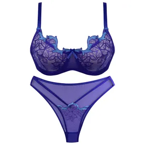 ست شورت و سوتین زنانه کارنا رز مدل گیپور کد 3374 رنگ آبی