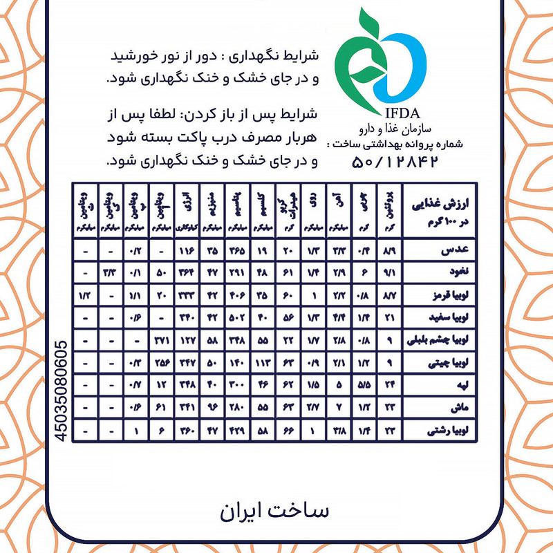 لوبیا غذامذا - 700 گرم