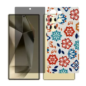 Glass Together model privacy screen protector for Samsung Galaxy S23 Ultra mobile phone with back cover sticker