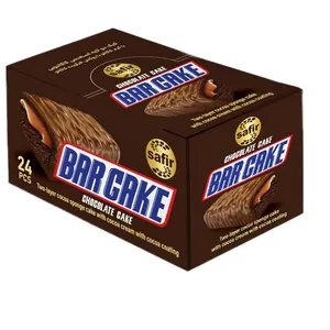 کیک کاکائویی با مغزی فرآورده کاکائویی و روکش شکلات سفیر - 50 گرم بسته 24 عددی