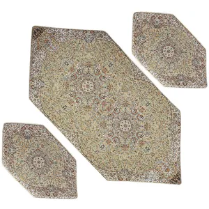 ست سه تکه رومیزی ترمه مدل میخک کد KM3-3