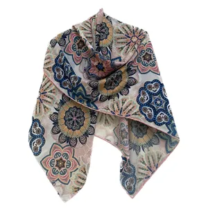 روسری زنانه مدل نخی چهارفصل قواره بزرگ کد 1180