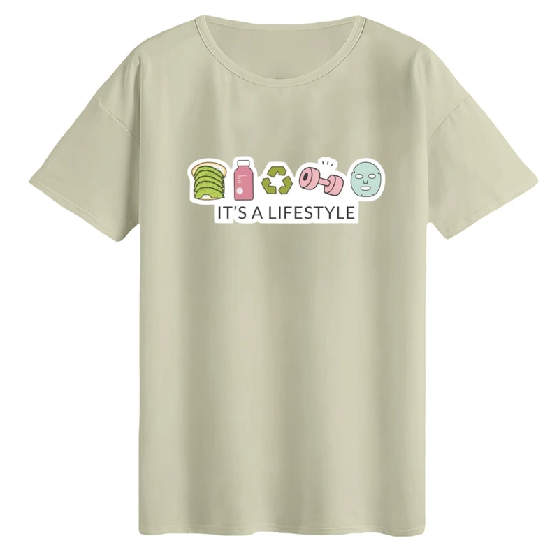 تی‌شرت لانگ آستین کوتاه زنانه مدل لایف استایل