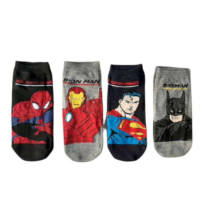 جوراب دخترانه مدل مرد عنکبوتي و قهرمانان کد 1344 مجموعه 4 عددي