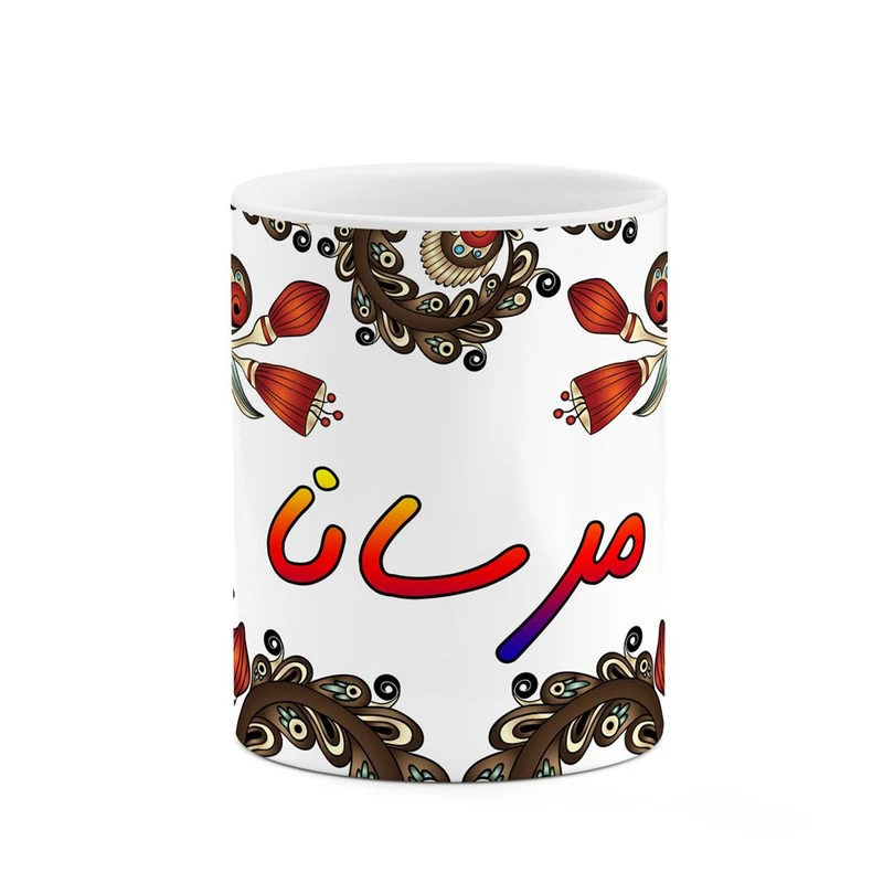 ماگ کاکتی مدل اسم مرسانا طرح سنتی گل و بته کد mgh47536