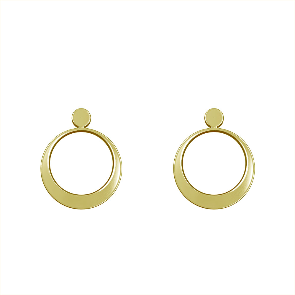 گوشواره طلا 18 عیار زنانه مدوپد مدل دایره کد GA1-14892
