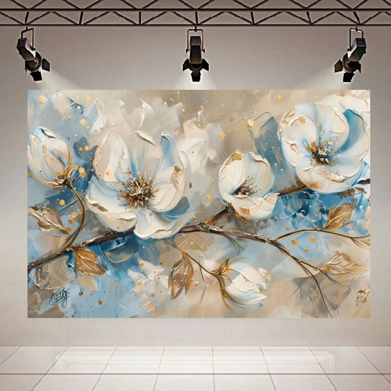 پوستر طرح مخمل نقاشی گل مدل رنگ و روغن 6 کد AR302876