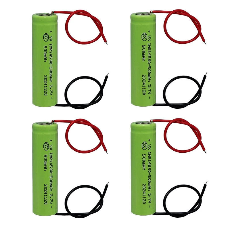 باتری لیتیومی قابل شارژ مدل IMR14500 ظرفیت 500 میلی‌آمپرساعت بسته 4 عددی