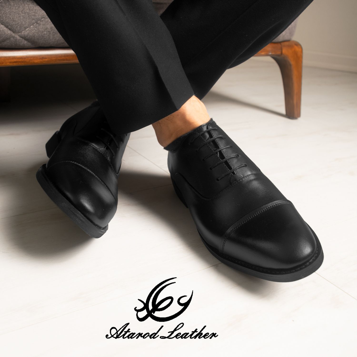 کفش مردانه چرم عطارد مدل چرم طبیعی کد SH48 -  - 15